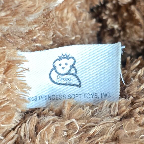 Vintage Stuffed Plush Bear w/ Burgundy Bow 17" x 13" - Picture 4 of 5